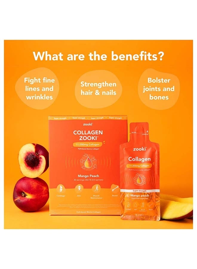 Zooki Super Strength Liposomal Collagen 11,000mg – Mango & Peach Flavor – High Absorption Liquid Collagen Sachets – Skin, Hair & Joint Support – 14 Sachets - Image 5